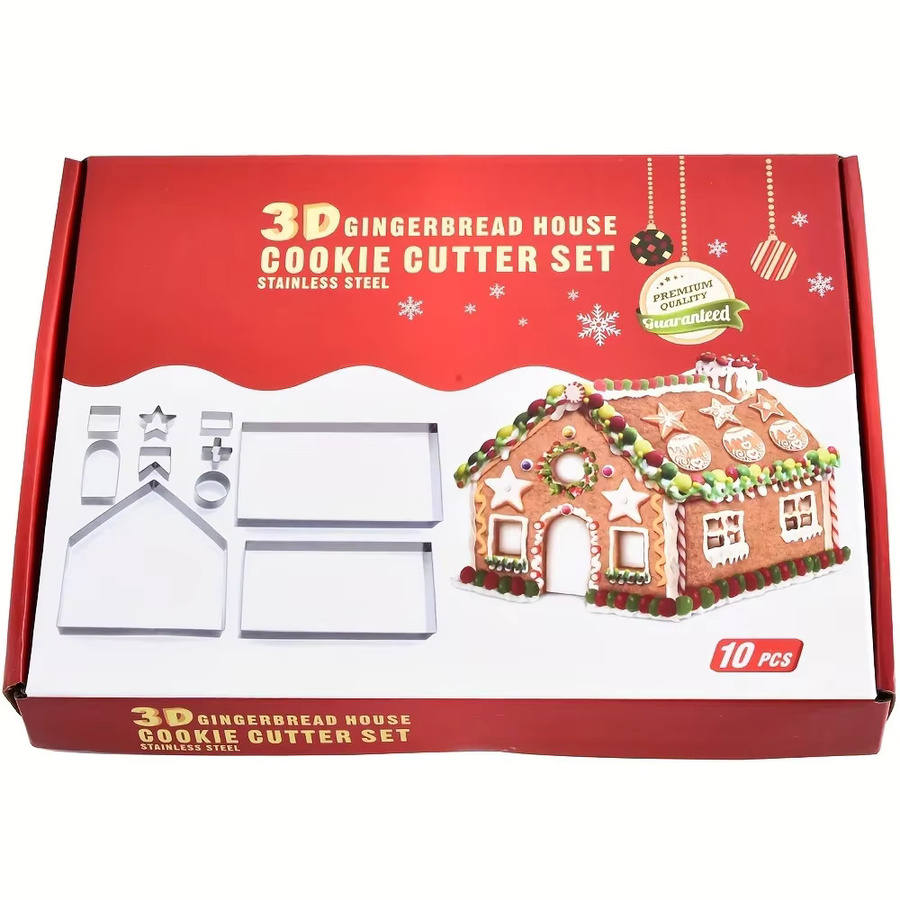 PLYS Weihnachtliche Lebkuchenhaus Ausstechformen aus Edelstahl, 18-teiliges Set für Cookies und Weihnachtsgebäck, Silber - Bild 2