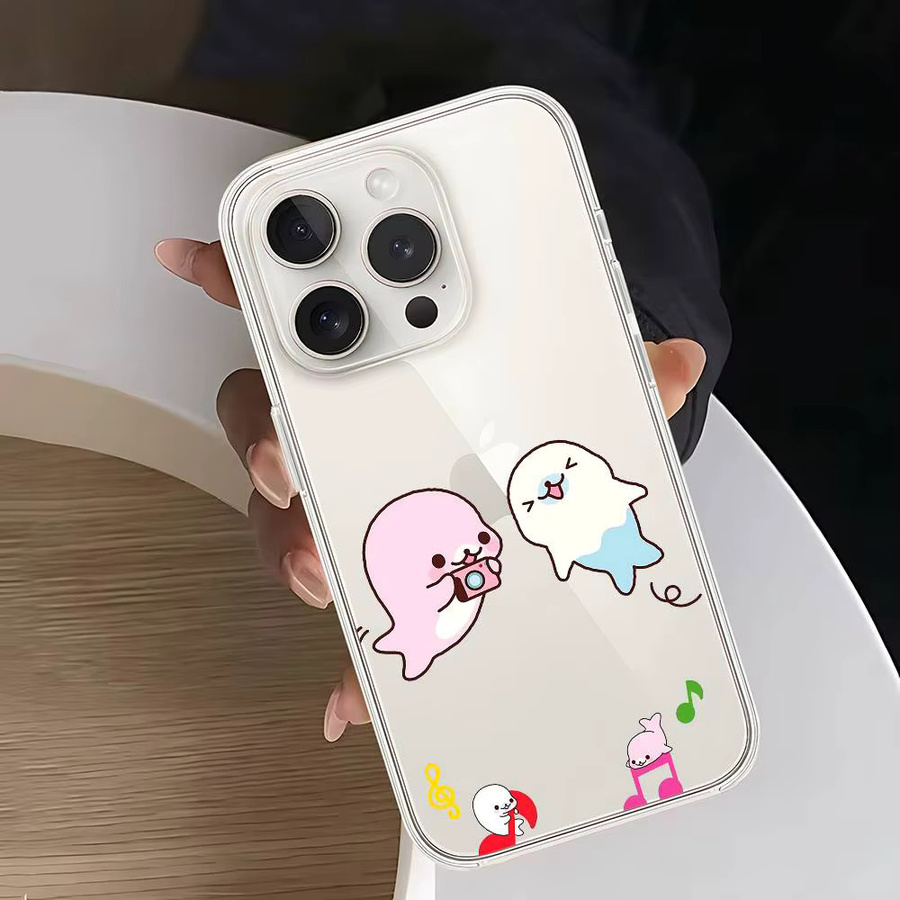 Mesuca M-Mamegoma Kawaii Handyhülle transparent für iPhone 17 16 15 14 13 12 11 Pro Max Mini Plus stoßfest - Bild 5