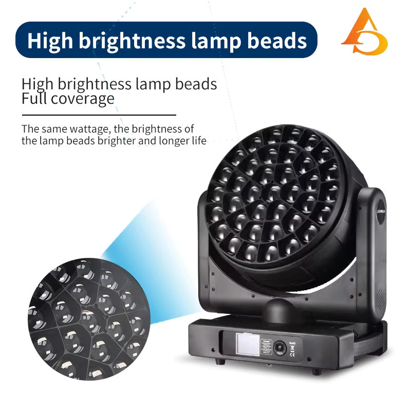 LED Moving Head Bee Eyes DMX mit 37x40W RGBW 4in1 Farbsteuerung, Zoom, Spot und Wash Effekt in Schwarz - Bild 5