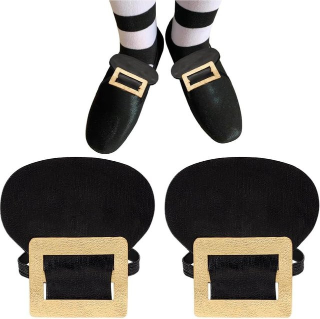 Schuhschnallen, schwarz & gold, 2 Paar - Bild 1