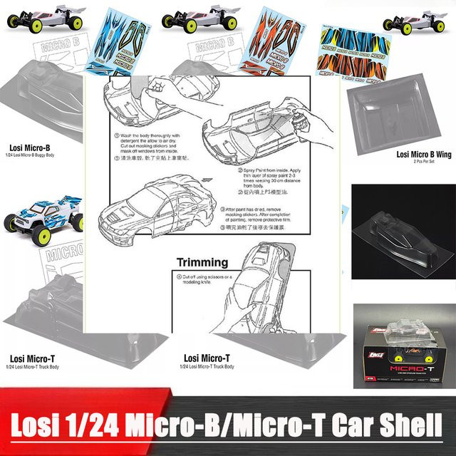 Losi Micro-B Micro-T RC Autoteile Karosserie, transparent, 1:24 - Bild 1