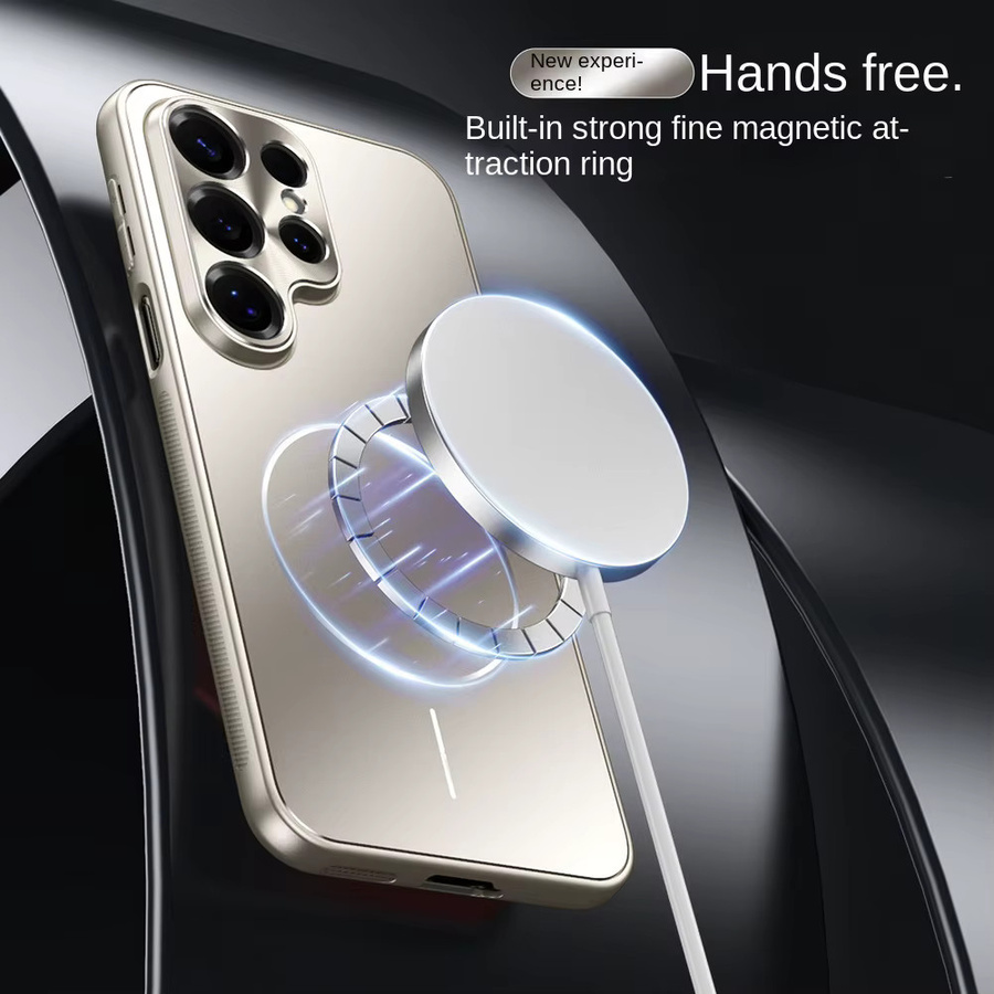 Metall-Linsenschutzabdeckung mit galvanisierter Mikromatte und Magnetring-Gehäuse für Samsung S26 Ultra, S25, S24 und S23 Plus in Pink - Bild 3