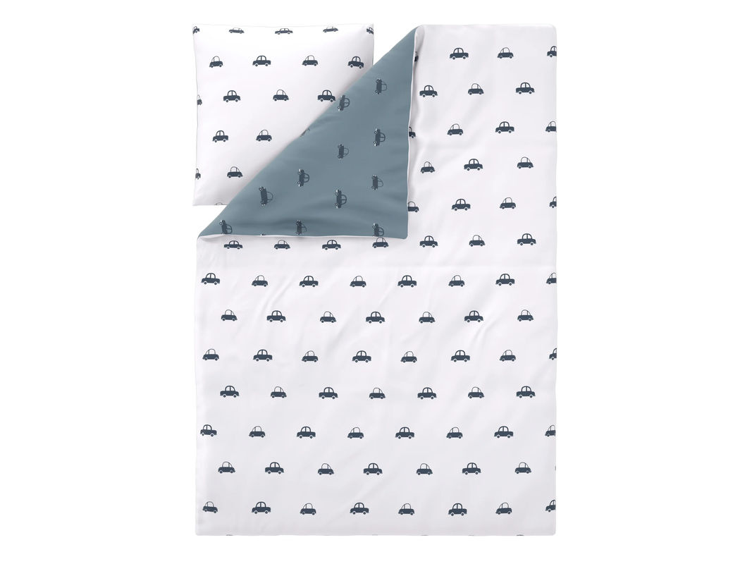 LIVARNO Kinder Bettwäsche aus Edel-Renforcé Baumwolle in Blau, Set bestehend aus Bettbezug und Kissenbezug, B/H: 135 x 200 cm und 80 x 80 cm - Bild 2