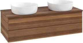 V&B Antao Waschtischunterschrank mit integrierter Beleuchtung, Wandmontage, Farbe Walnut, B/T/H: 120 x 36 x 50 cm - Bild 1