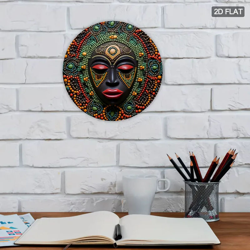 CIFBUY Stammesmasken Wanddekoration aus Metall mit bunten Perlen in Bohemian-Stil, mehrfarbig - Bild 4