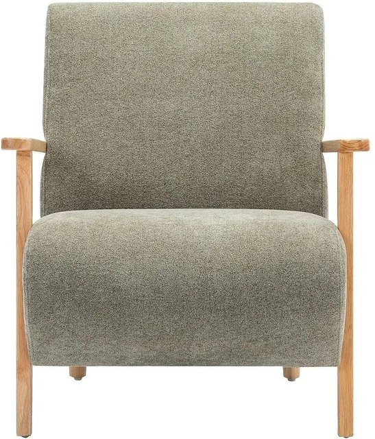 Julomo Sessel mit gerader Rückenlehne in Grün aus Stoff und Holz, Breite: 70 cm, Tiefe: 70 cm - Bild 1