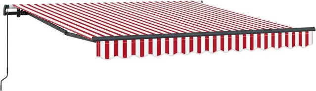 Einziehbare Markise vidaXL in Rot und Weiß aus Polyester und Stahl, Breite: 300 cm, Tiefe: 250 cm - Bild 1