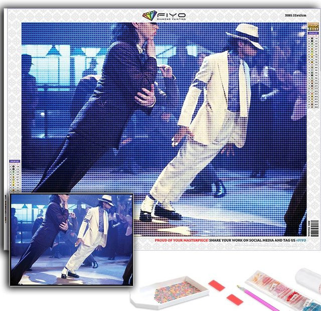 FIYO Diamond Painting Set Michael Jackson Motiv Multicolour B/H: 20 x 30 cm - Bild 1