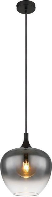 Globo Pendelleuchte Maxy Schwarz mit Glasschirm und Metall, Durchmesser: 24 cm, Höhe: 120 cm, E27 - Bild 1