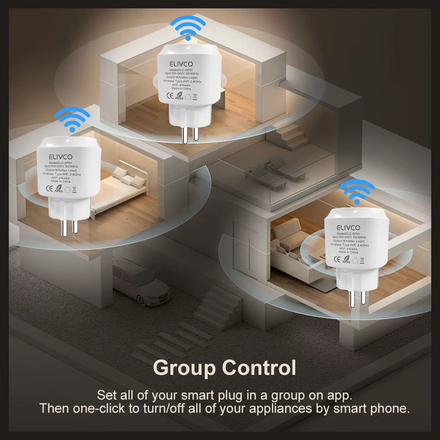 Elivco Smart WiFi EU-Steckdose 16A in Weiß mit Stromüberwachung und Timer-Funktion sowie Sprachsteuerung für Alexa und Google Home - Bild 6