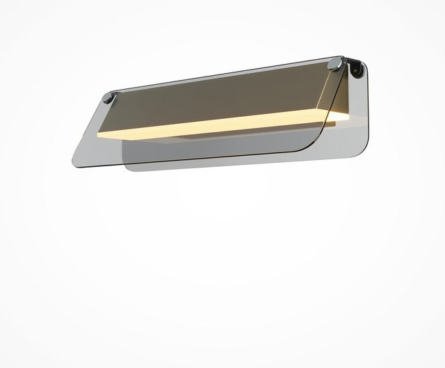 Wandleuchte FLAT minimalistisches Design aus Metall und Glas in Schwarz oder Messing mit transparentem Glas - Bild 1