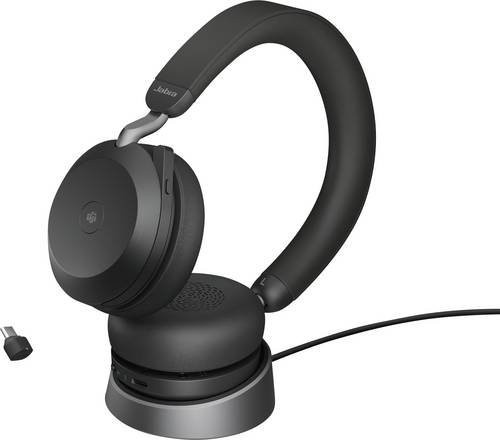 Jabra Evolve2 75 On-Ear Headset Schwarz mit Mikrofon und Batterieladeanzeige - Bild 1