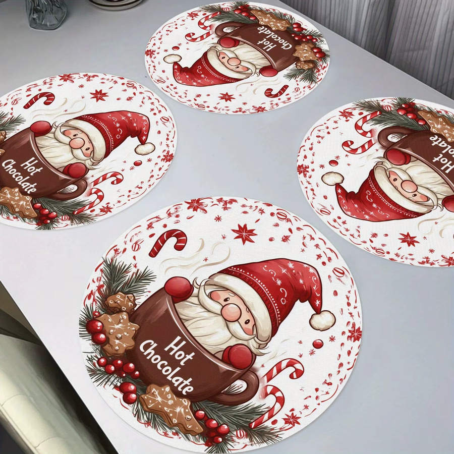 VIKAMA 4-teiliges Weihnachtsmann Tischset Set für Weihnachtsfeier und Tischdekoration - Bild 2