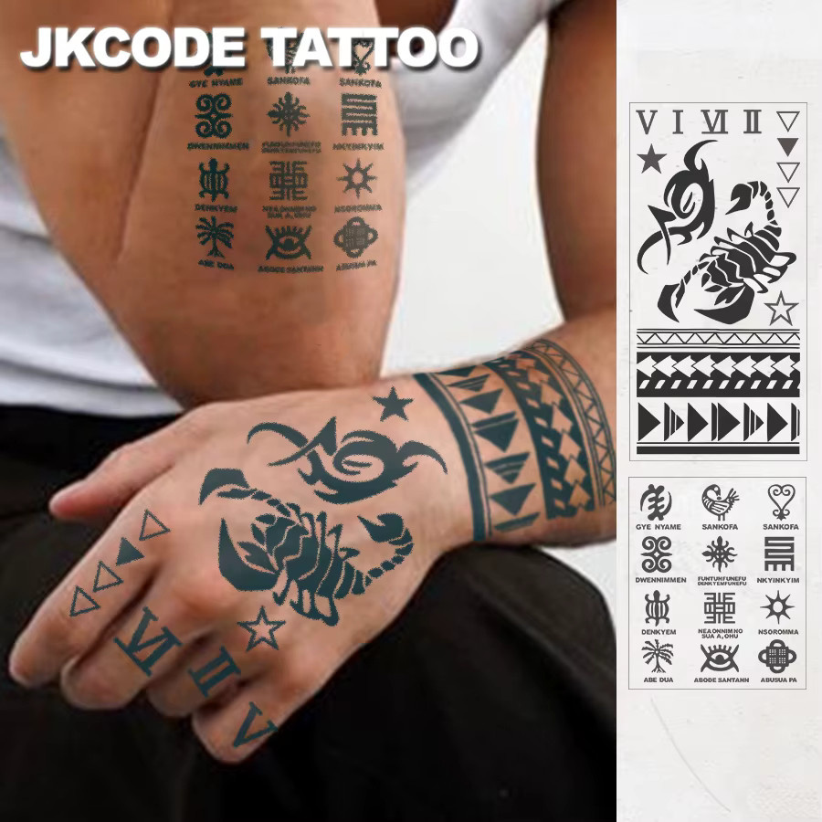 JKCODE TATTOO Semi-permanente Tattoo-Aufkleber, 2 Stück, Unisex - Bild 2