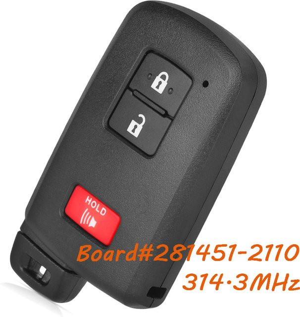 DIYKEY Ersatz Fernbedienung für Toyota Prius C Land Cruiser Highlander Smart Remote Key Fob HYQ14FBA 314,3 MHz in Schwarz - Bild 1