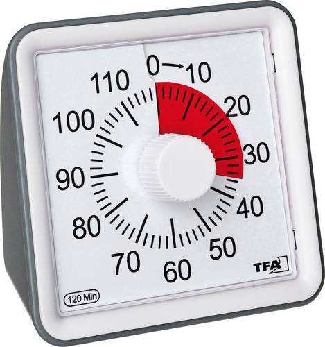 TFA Dostmann Visual Timer analog in Weiß mit roter Anzeige - Bild 1
