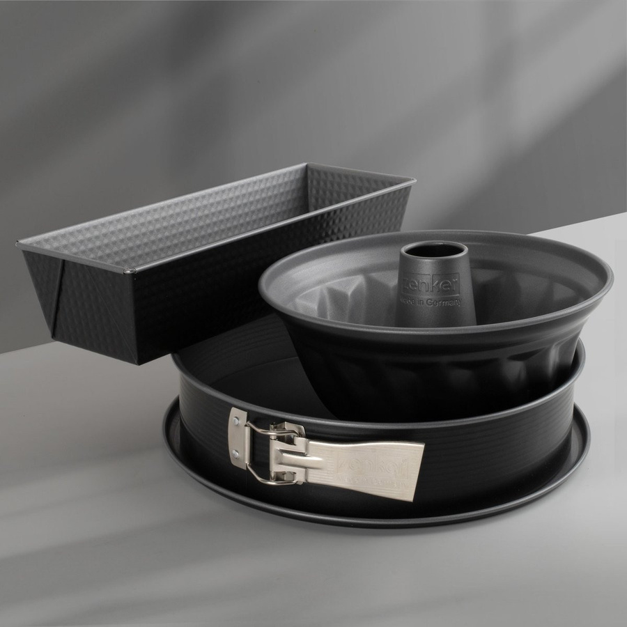 Zenker Backformen-Set Energy, 3-teilig, Kastenformen mit Antihaftbeschichtung, Schwarz - Bild 2