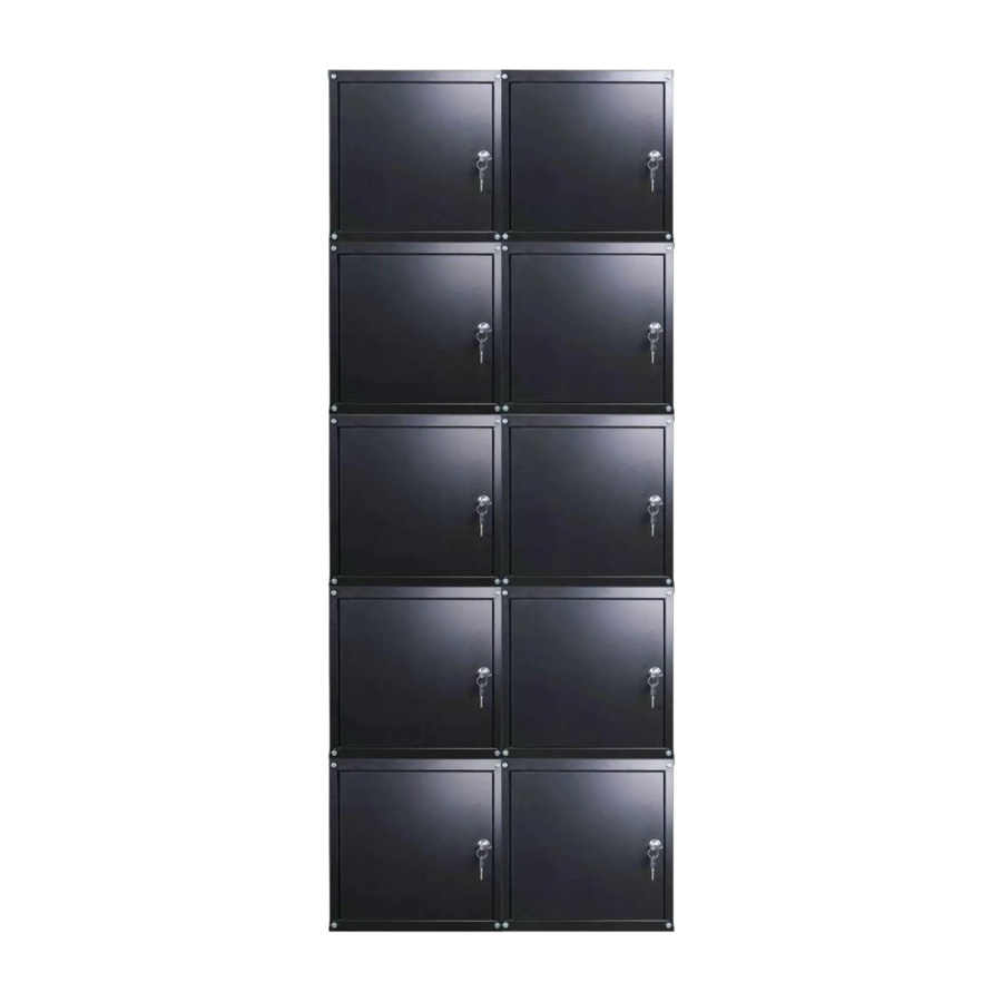 PROREGAL Schließfachwürfel Cubic Set aus Stahlblech mit Schloss, 10 Stück, Schwarz, H x B x T: 35 x 35 x 35 cm - Bild 2