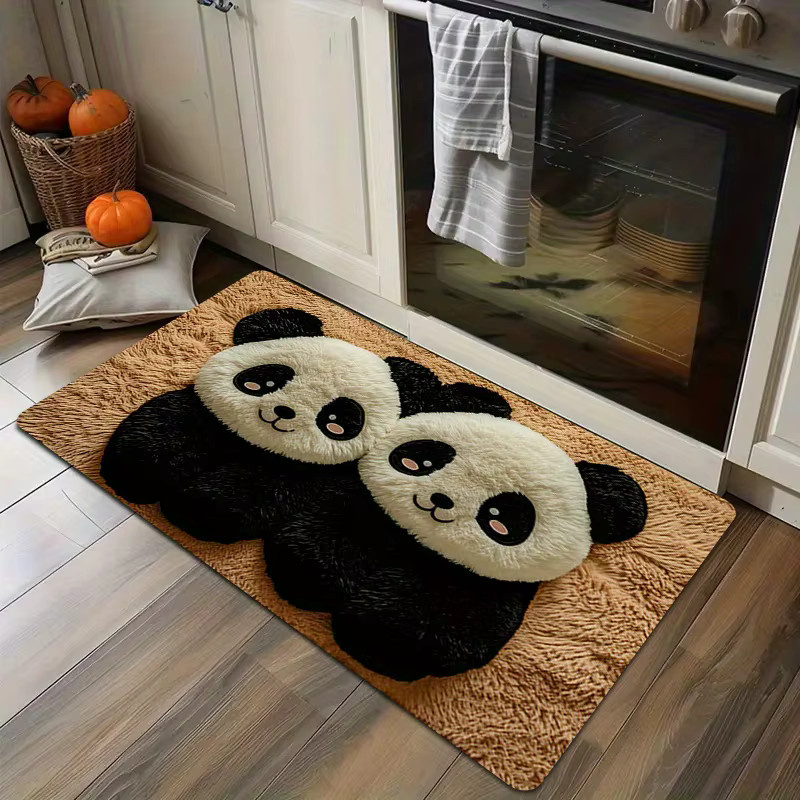 VIKAMA Badezimmermatte Panda mit rutschfester Oberfläche und schnell trocknender Funktion, mehrfarbig - Bild 5