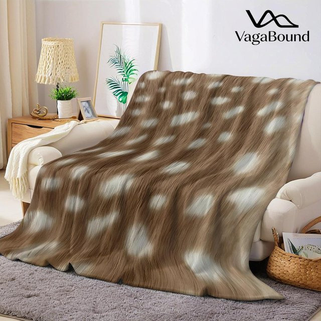 JMG Household Supplies Flanell Decke mit Hirschmuster in Braun, weich und warm, B/H: 70 x 100 cm - Bild 1