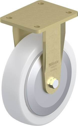 Blickle Bockrolle BS-SPO 200K-FA aus Stahl in Weiß mit 200 mm Rad-Durchmesser und 1500 kg Tragfähigkeit - Bild 1