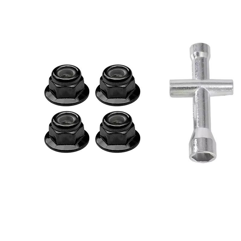 HSP Radmuttern-Schraubenschlüssel-Set, Kreuzhülsen- und M4-Mutterwerkzeug, Metall, Schwarz - Bild 2
