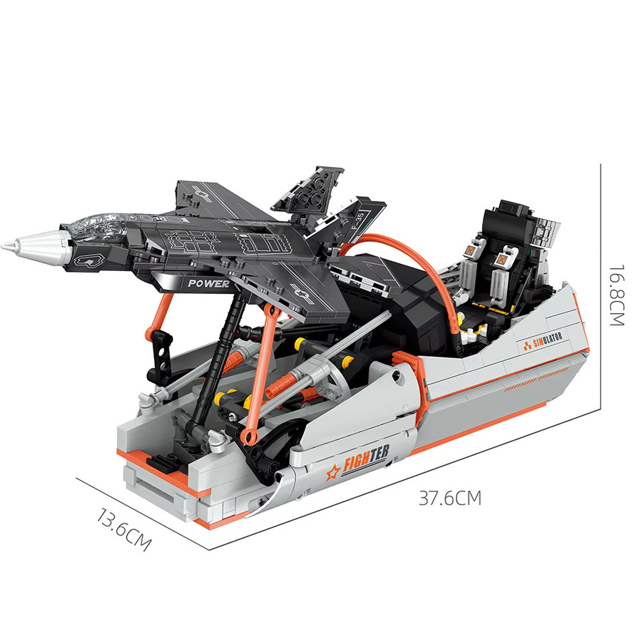 Doubuilt Kampfjet mit Startbucht, Mini-Bausteinset, 3D-Militärflugzeugmodell - Bild 5