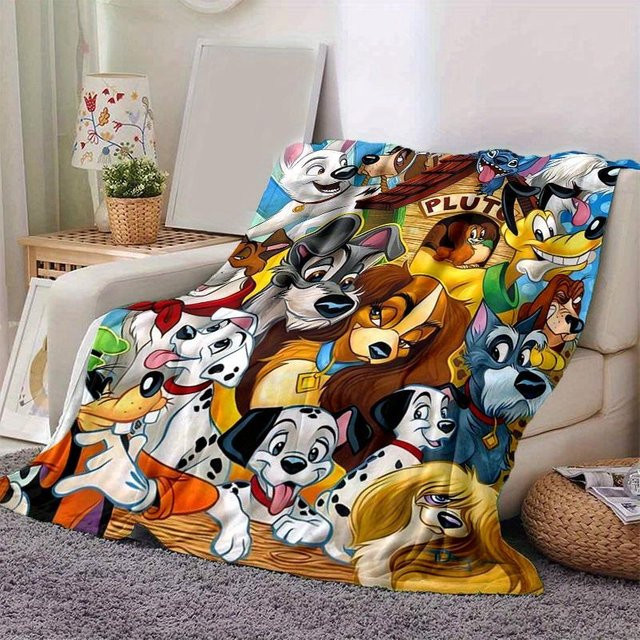 Disney Hunde Kuscheldecke aus Flanell, Mehrfarbig, B/H: 80 x 120 cm - Bild 1