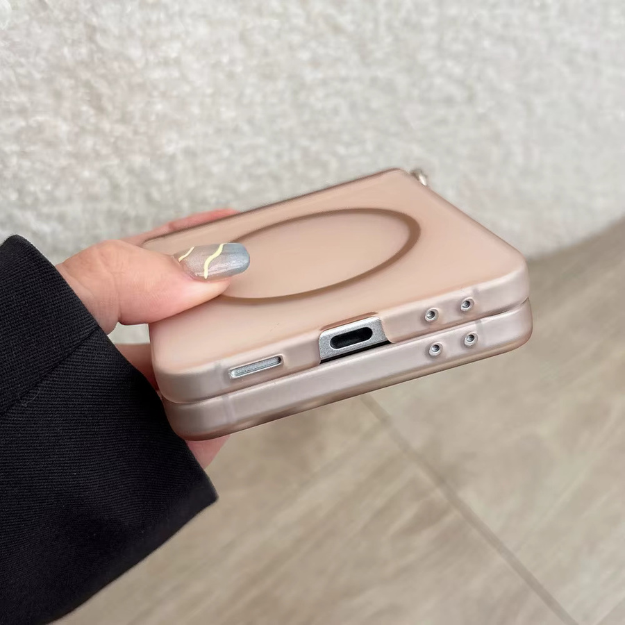 Matte magnetische Handyhülle für Samsung Z Flip 8 7 6 5 5G mit MagSafe Kompatibilität, stoßfest und ultradünn, Farbe: Schwarz - Bild 5
