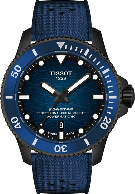 Tissot Herrenuhr Seastar 2000, Automatik, Edelstahl, 44 mm, Blau, 60 ATM - Bild 1