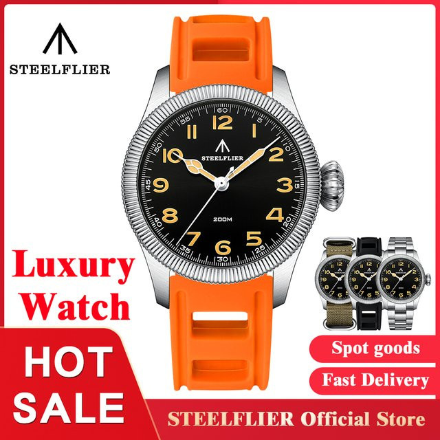 STEELFLIER Armbanduhr, Quarz, Edelstahl, Saphirglas, Schwarz, Herren - Bild 1