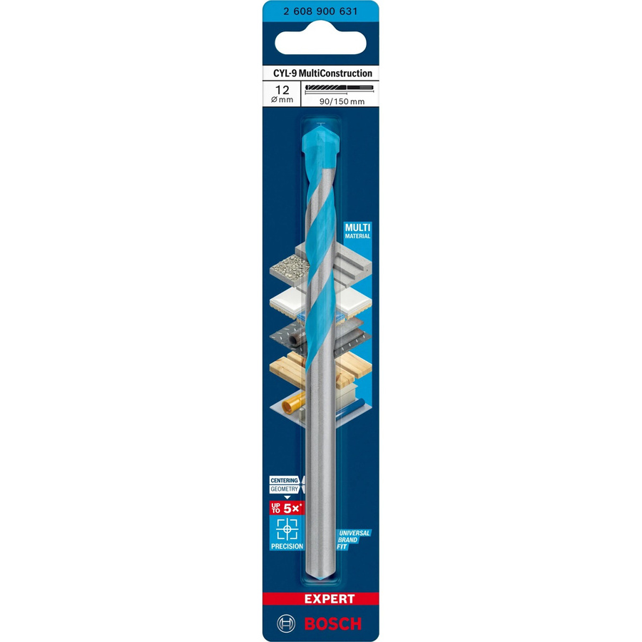 Bosch Expert CYL-9 MultiConstruction Twist Drill Bohrer mit Carbide Tip in Silber, Durchmesser: 12 mm, Länge: 150 mm - Bild 2