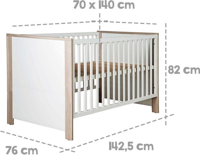 Roba Kombi-Kinderbett Olaf mit Rausfallschutz B/T/H: 140 x 70 x 82 cm - Bild 1