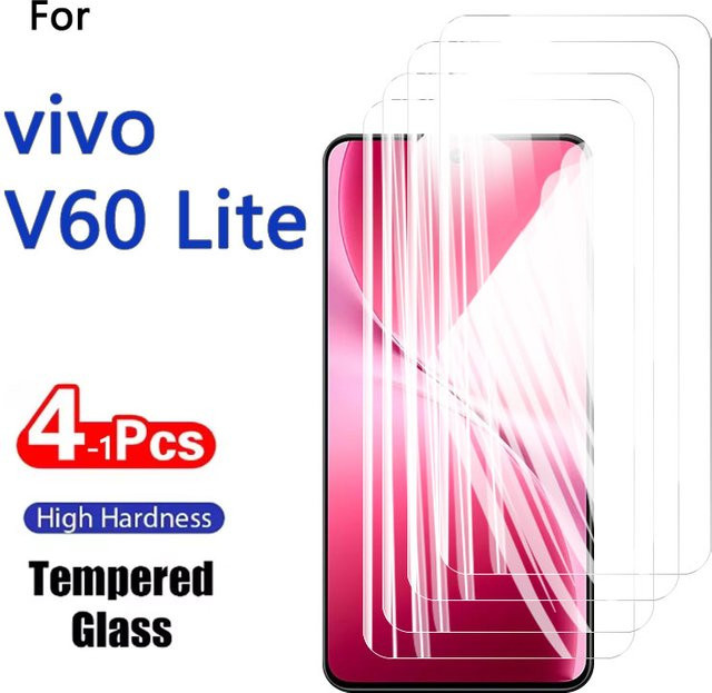 Displayschutzfolie aus gehärtetem Glas für vivo V60 Lite und V60, 6,77 Zoll, transparent, kratzfest und fingerabdruckfreundlich, 1–4 Stück - Bild 1