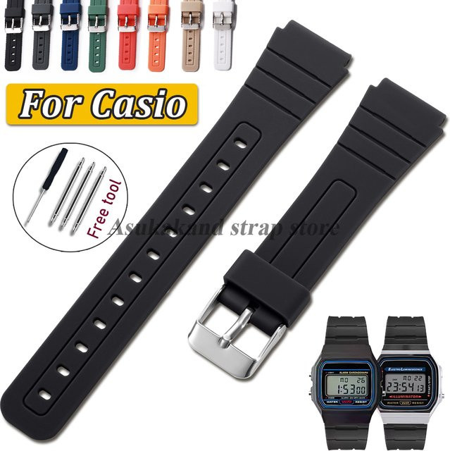 Casio Uhrenarmband Silikon, Schwarz, 18 mm - Bild 1