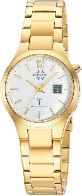 Master Time Damenuhr, Funkuhr, Quarz, Edelstahl, 33 mm, Weiß - Bild 1
