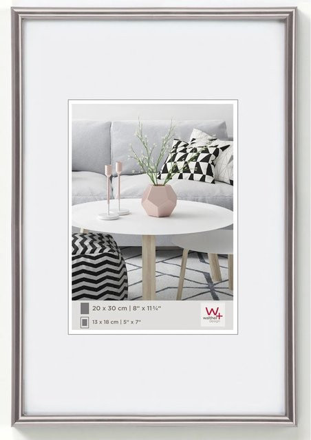 Walther Design Galeria Kunststoff Bilderrahmen in Stahloptik, modern und rechteckig, Breite: 20 cm, Höhe: 30 cm - Bild 1