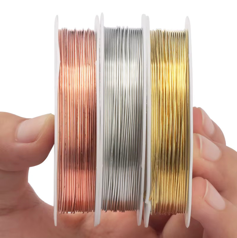 SMI Fine Schmuckkordel Perlendraht, Silber/Gold/Roségold, 0,2-1mm - Bild 3
