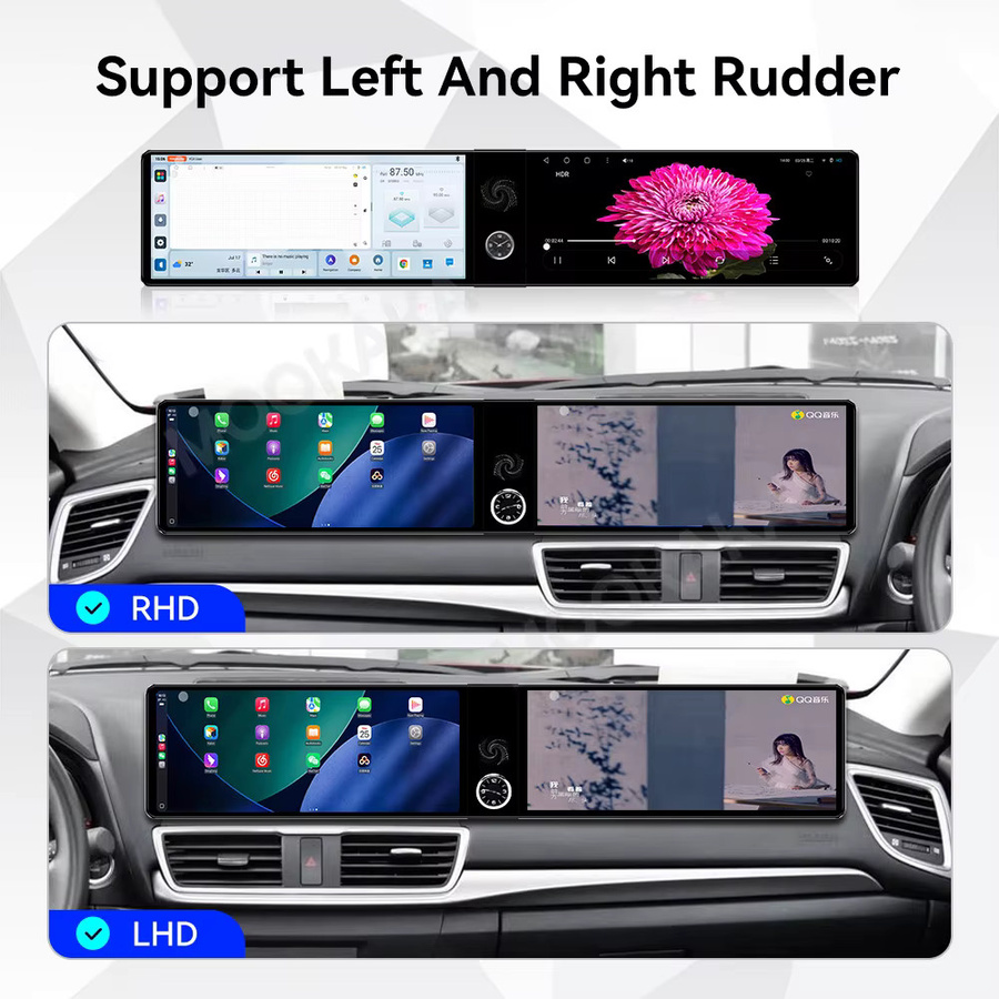 Aotsr Dual Screen Android Auto und CarPlay Multimedia Radio für Mazda Axela 2014-2019 mit GPS, Schwarz, 24,6 Zoll - Bild 4