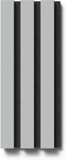 Denpanels Akustikpaneel mit Streifenoptik in Hellgrau und Schwarz aus Filz und MDF, B: 29,5 cm, H: 15 cm - Bild 1