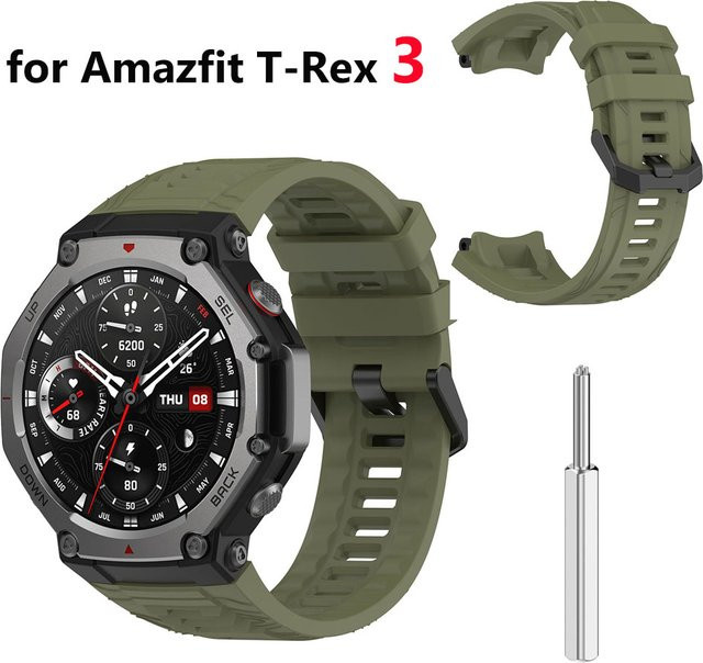 Uhrenarmband Amazfit T-Rex 3, Silikon, Grün, Unisex - Bild 1