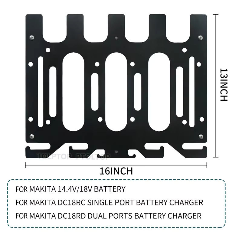 Wandhalterung für Makita Ladegeräte und Akkus 14,4 V/18 V in Schwarz - Bild 4