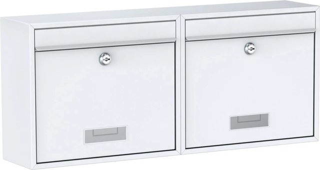 BASI Briefkasten Set BK 900 aus Stahl in Weiß, 2 Stück - Bild 1
