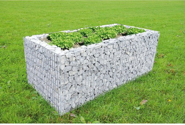 Scherf Gabionen-Hochbeet aus Stahl in Grau, B/T/H: 200 x 100 x 80 cm - Bild 1