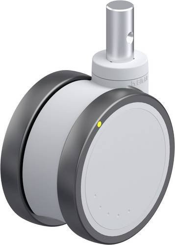 Blickle Kunststoff-Doppelrolle LKDGH-PATH 125K-ELS-ZA55 in Grau und Silber mit 125 mm Rad-Durchmesser und 125 kg Tragfähigkeit - Bild 1
