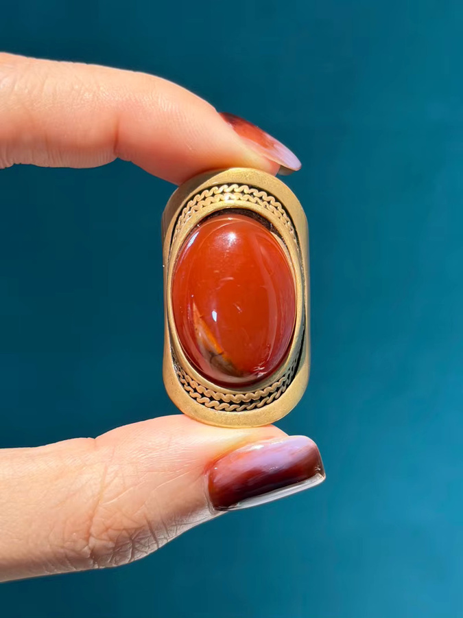 Icareu Ring, natürlicher Stein, rot, oval, Damen - Bild 5