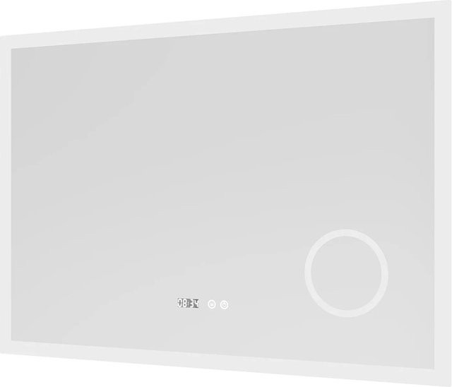 Aquabatos LED Badspiegel in Silber Matt, Rechteckiger Wandspiegel mit Dimmfunktion und Antibeschlag-Technologie, B/H: 100 x 70 cm - Bild 1