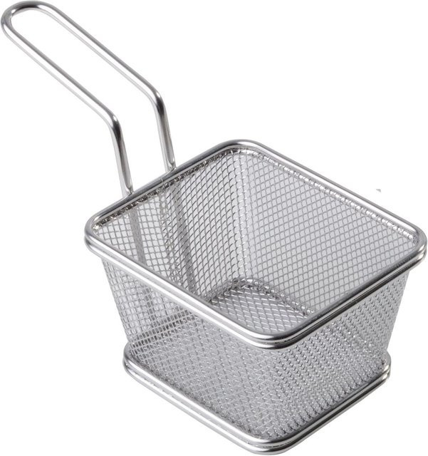 APS Servier-Frittierkorb SNACKHOLDER aus Edelstahl in Silber, rechteckig, L: 10 cm, B: 8,5 cm, H: 6,5 cm - Bild 1