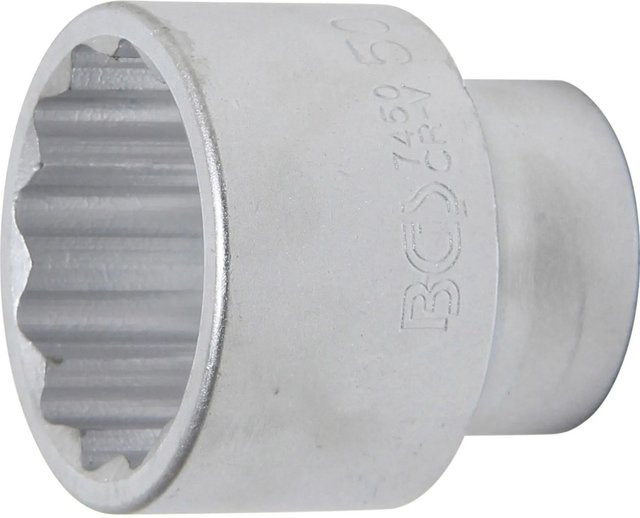 BGS Steckschlüssel Einsatz Zwölfkant aus Chrom-Vanadium in Silber mit 3/4 Zoll Antrieb und 50 mm Schlüsselweite - Bild 1