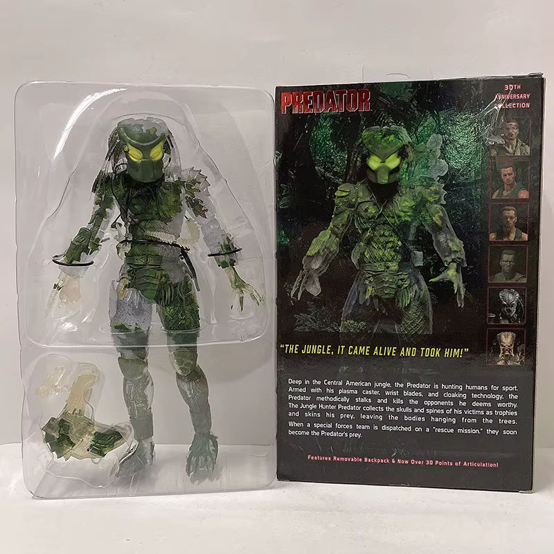 Bandai Aliens vs Predator Jungle Demon Predator Hunter Actionfiguren Set mit maskierter und unmaskierter Figur in Mehrfarbig, 30. Jahrestag Modell aus Kunststoff - Bild 4